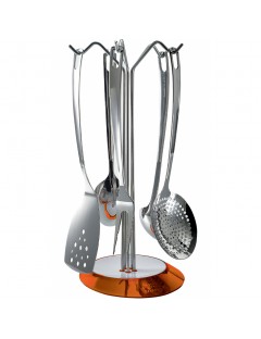 Набор из 5-ти кухонных приборов на подставке GLAMOUR Orange
