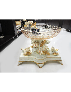 Ваза для фруктов "кремовые цветы"