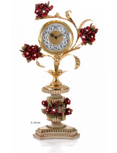 Часы 54 см "красные цветы"