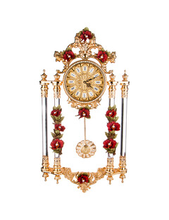 Часы 90 см "красные цветы"