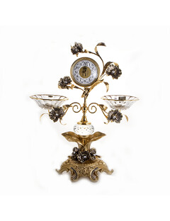 Часы настольные "бронзовые цветы"