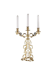 Подсвечник золотой на 3 свечи 43 см