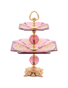 Горка двойная на ножке розовая