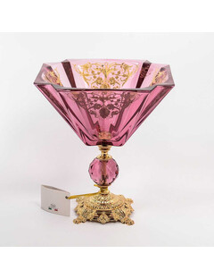 Чаша розовая на ножке25 см