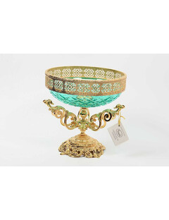 Фруктовница д.27 см, в.26 см голубая