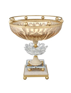 Ваза для фруктов н/н янтарная 25 см