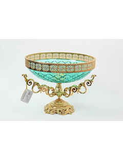 Фруктовница д.40 см, в.32 см голубая