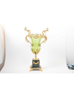 Ваза для цветов зеленая 33 см